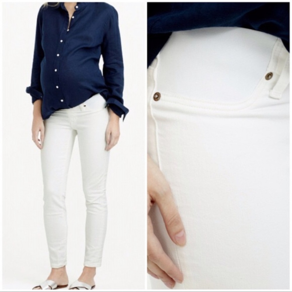 J. Crew Maternity Toothpick Jeans in Chalk